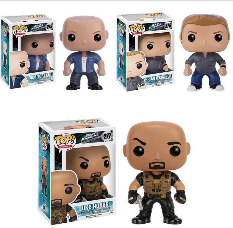 Funko Fast & Furious DOM TORETTO 275# BRIAN O'CONNER276# LUKE HOBBS 277# Action Figure Collection Model Toys for Children Gift