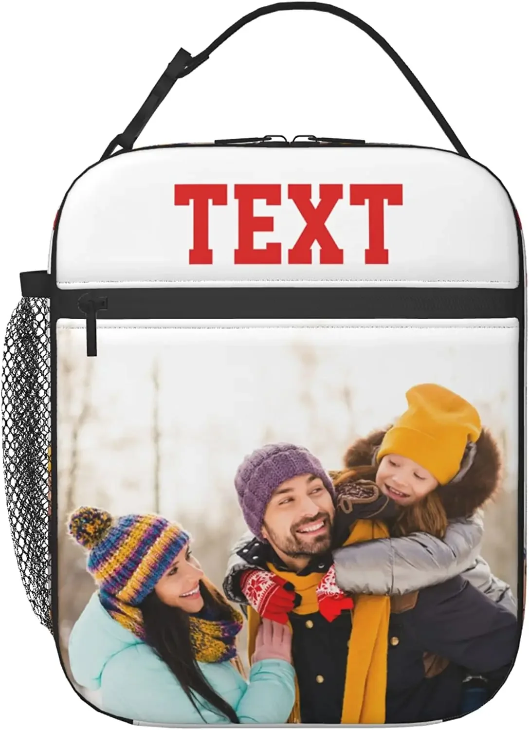 Custom Lunch Bag Personalized Lunch Box with Photo Text Customized Insulated Tote Bag for Family Friends School Office Picnic