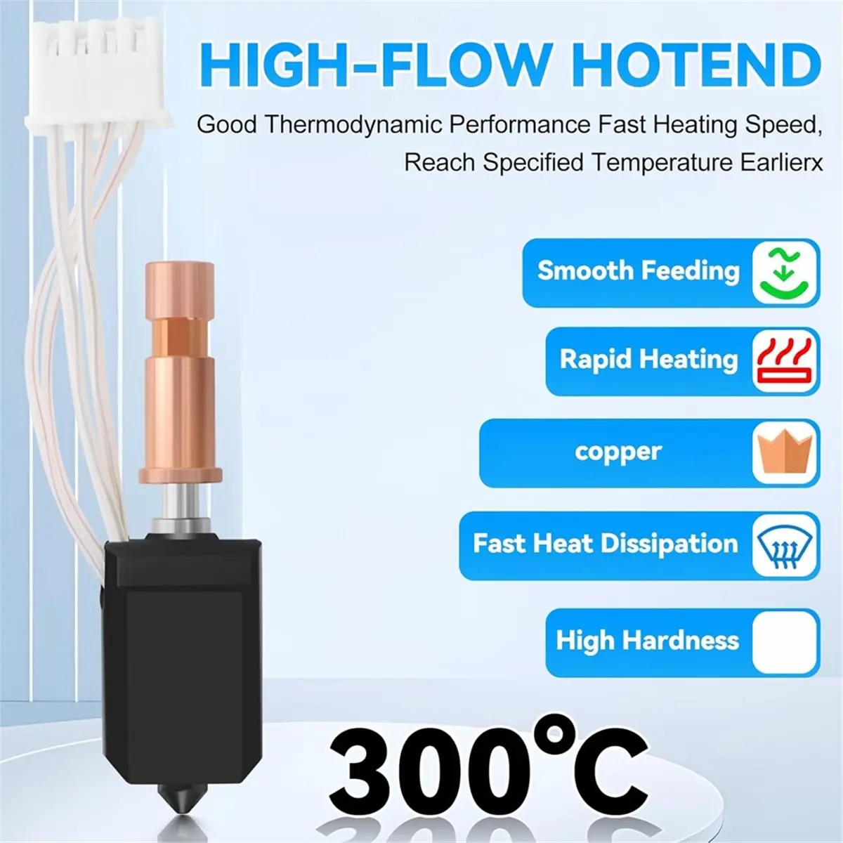 Ceramic Hotend S1 Combo Hotend 1 Hot End 6 Hardened Steel Nozzles and 2 Socks Compatible with S1/ S1 Combo 3D Printers