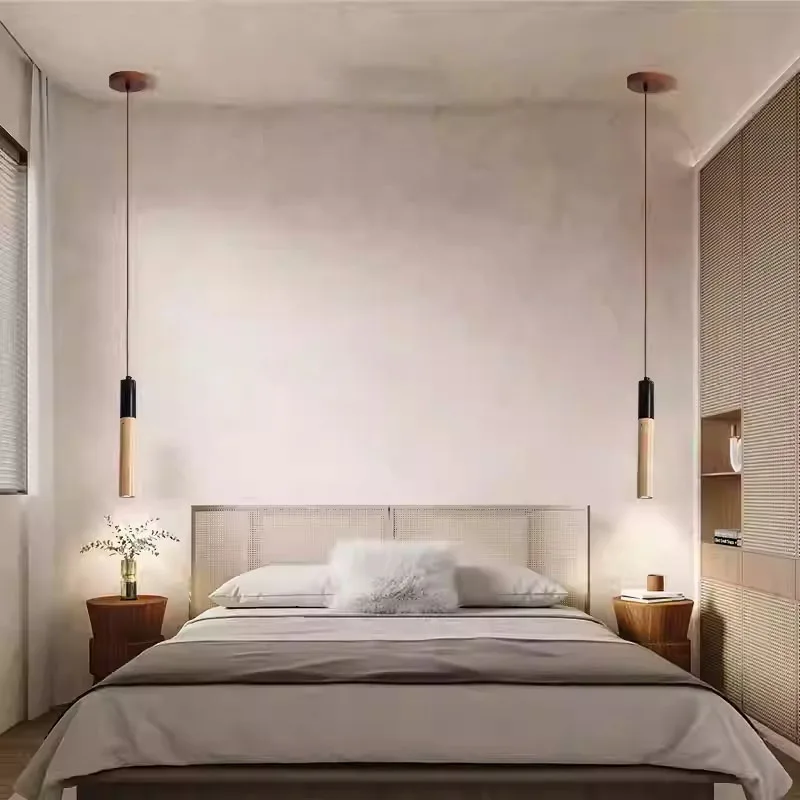 Led Chandelier Long Tube Pendant Lamp Bedroom Beside Light Yellow Cave Stone Lighting Fixture Changeable G9 Bulb Lights 110V 220 image 4