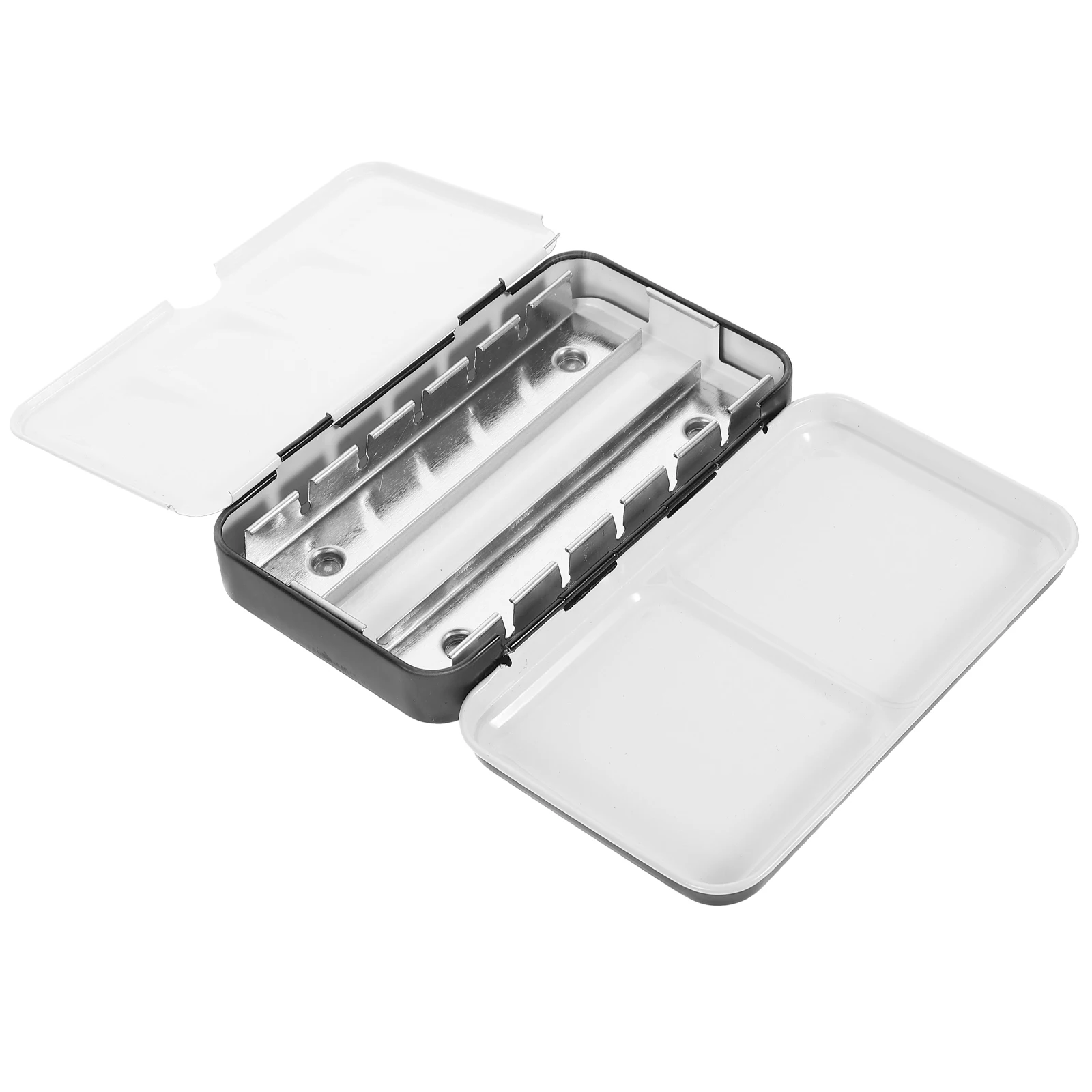 

Empty Watercolor Palette Storage Boxes Pigment Iron Case with Lid Tray for Painting Accessories Black Travel Reusable