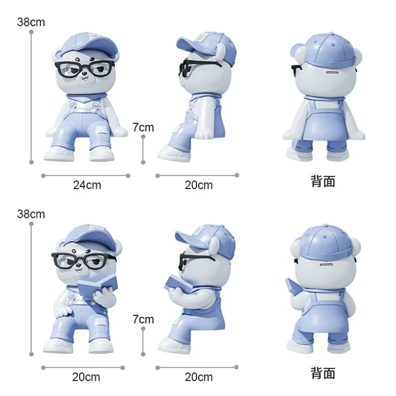 Cartoon Bear Desktop Seating Ornament Modern Living Room TV Cabinet Fashion Decoration Sculpture Home Accessories Birthday Gift