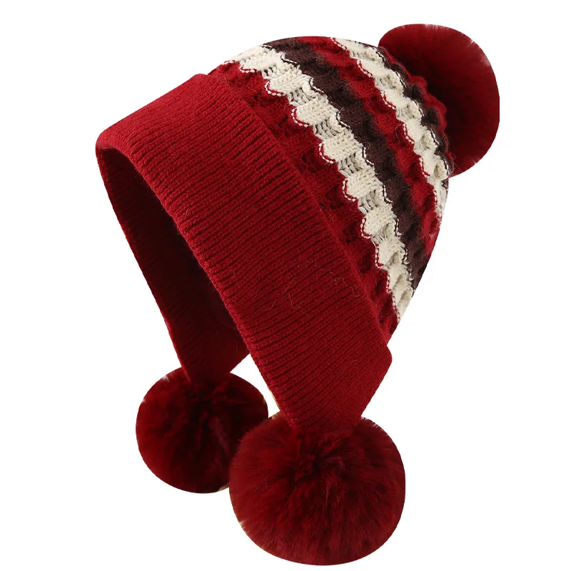 outono-inverno-peludo-quente-casual-estilo-versatil-a-prova-de-vento-protecao-de-orelha-bola-decoracao-chapeu-de-malha-confortavel-bone-aconchegante