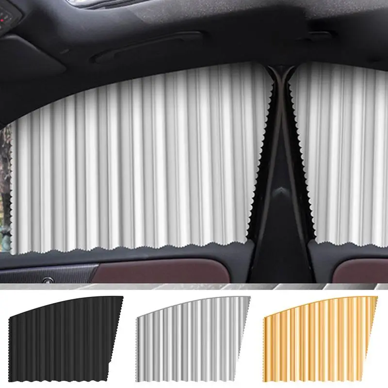 

4pcs Magnetic Car Sunshade Cover Summer UV Protection Side Rear Window Curtain Black Mesh Sun Shade Cover Auto Car Accessories