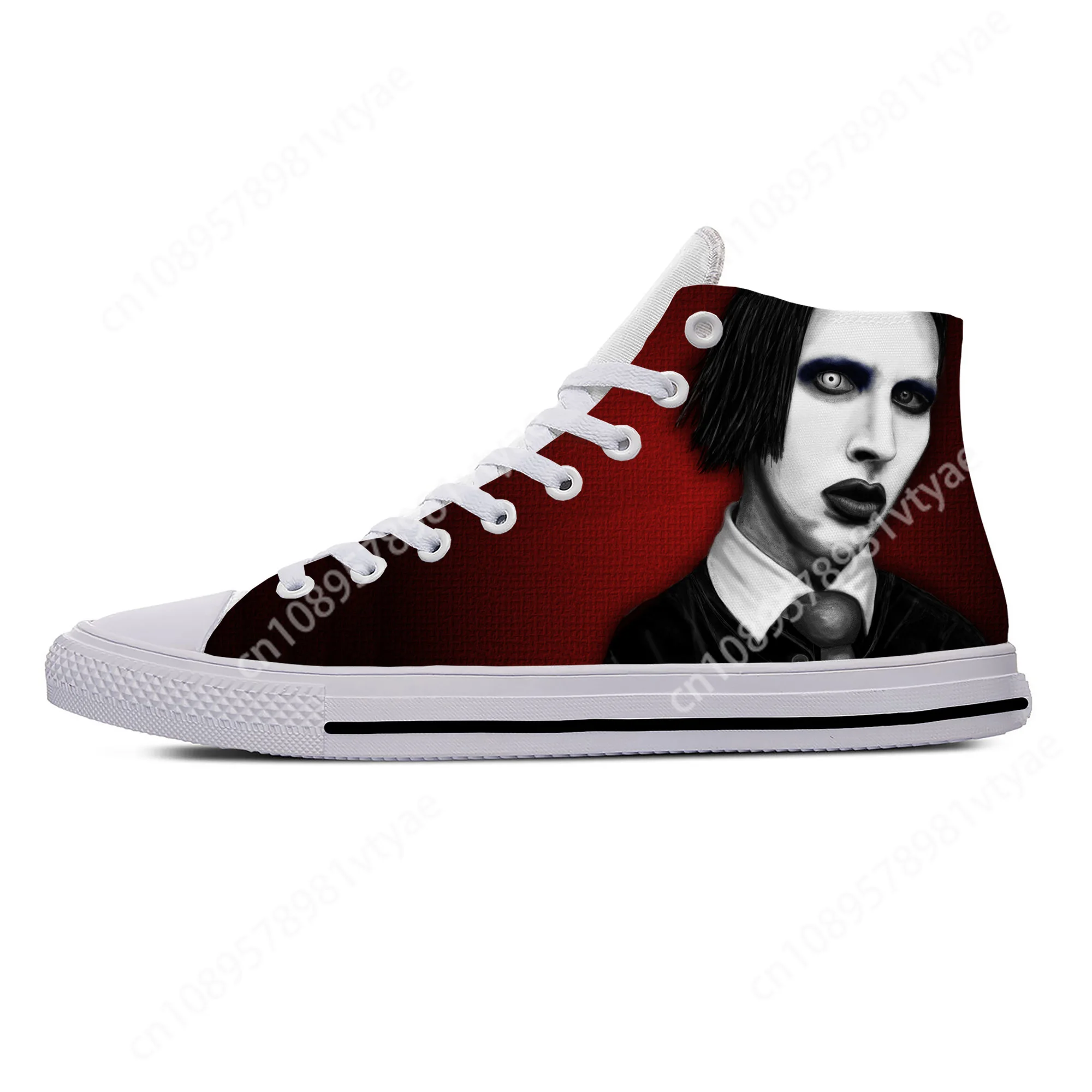 Hot Rock Band Music Singer Marilyn Manson Casual Shoes High Top Breathable Men Women Sneakers Lightweight Classic Board Shoes