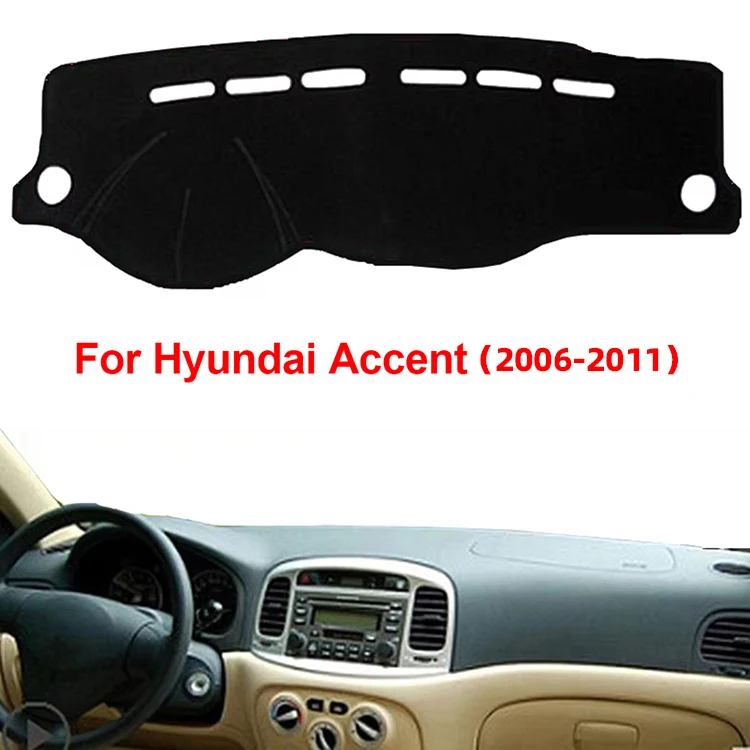 Car Dashboard Cover Pad For 2006-2011 Hyundai Accent Sunshade Protector Anti-UV Dash Mats Non-slip Pads Interior Accessories