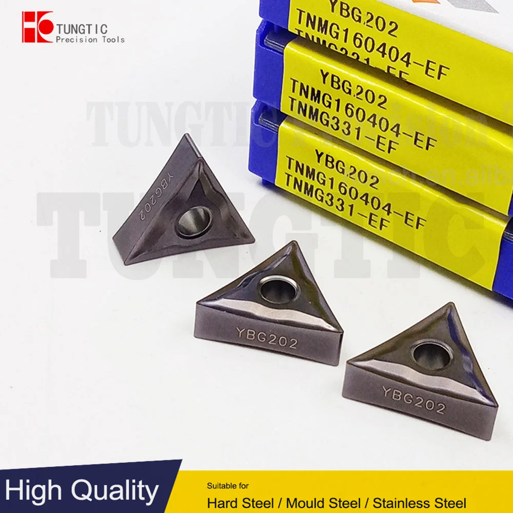 

TNMG160404-EF YBG202 YBG205 YBM153 TNMG331-EF Turning Inserts Lathe Carbide Cutter Tools Double Sided Negative-Finishing