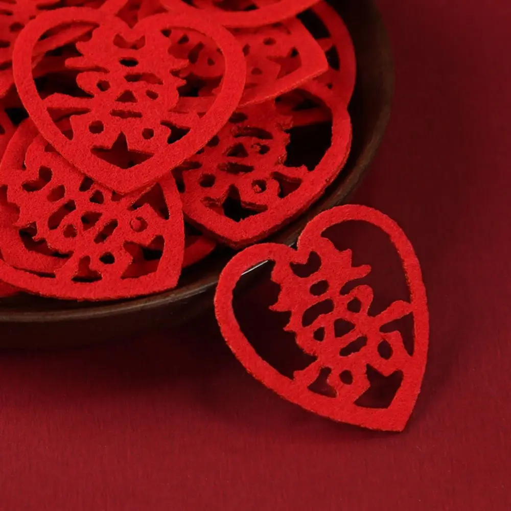 Estilo DIY, confeti para banquete de doble felicidad, decoración de habitación de matrimonio cultivada a mano, suministros para fiestas, pegatinas de amor de personajes felices