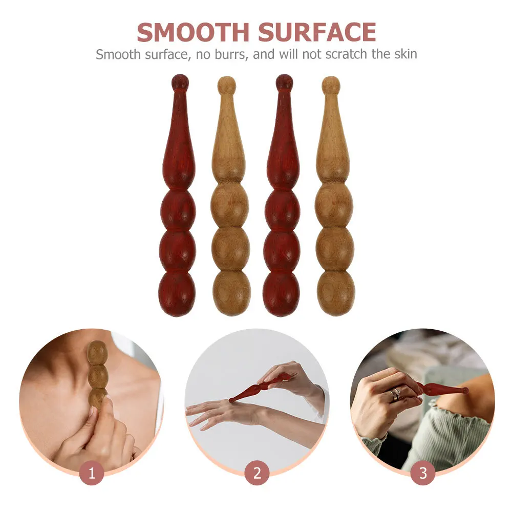 

4pcs Professional Body Massaging Rods Smooth Surface Face Back Massage Tools Home Use Acupoint Therapy Stick Durable Design