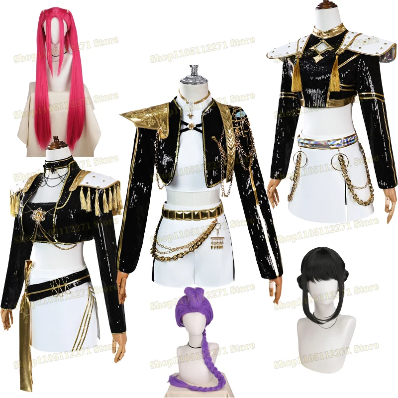 

Rumi Mira Zoey Cosplay Wig KPOP Demon Hunters Cosplay Costume KPOP Huntrix Women Rumi Cosplay Long Hair Zoey Mira Wigs