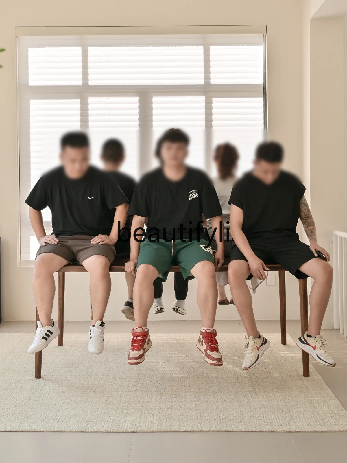 North American black walnut dining table solid wood rectangular dining table modern simple household log0746