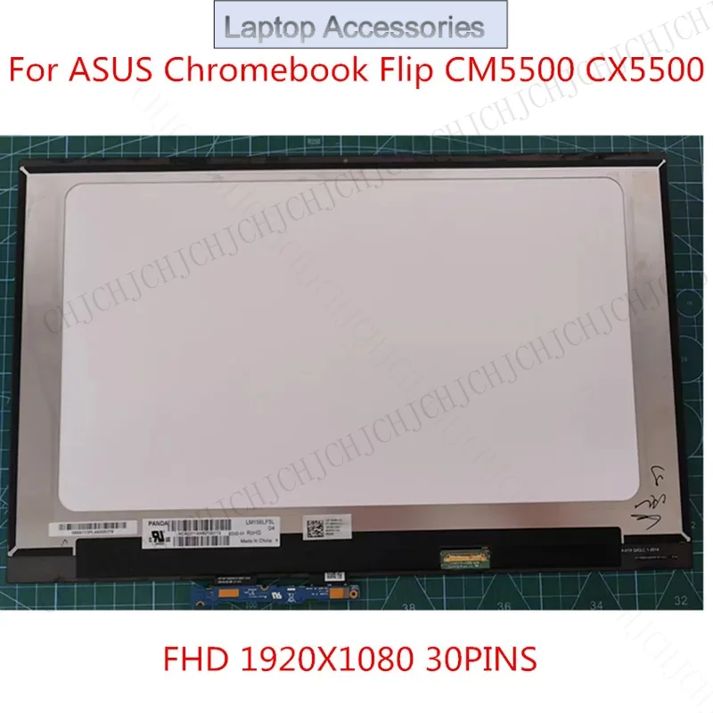 

F 15.6'' Laptop LCD LED Display eDP 30pin For Asus Chromebook Flip CM5500 CM5500FDA CX5500 Touch Screen Assembly