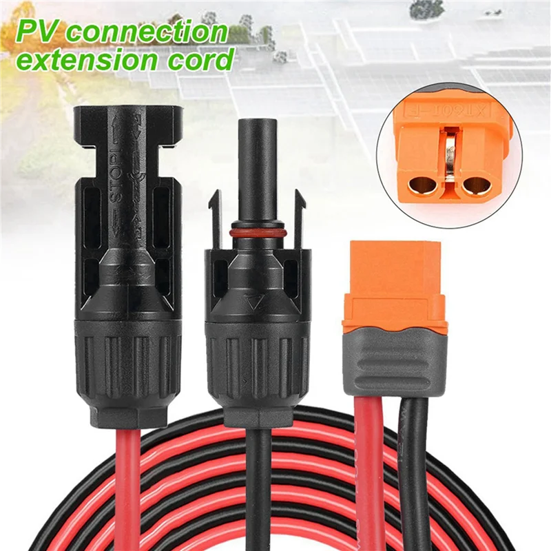 

M11K-2X Solar Charge Cable XT60I-F Adapter 12AWG Cable Connector Extension Wire For Solar Panel Generator Power Battery B