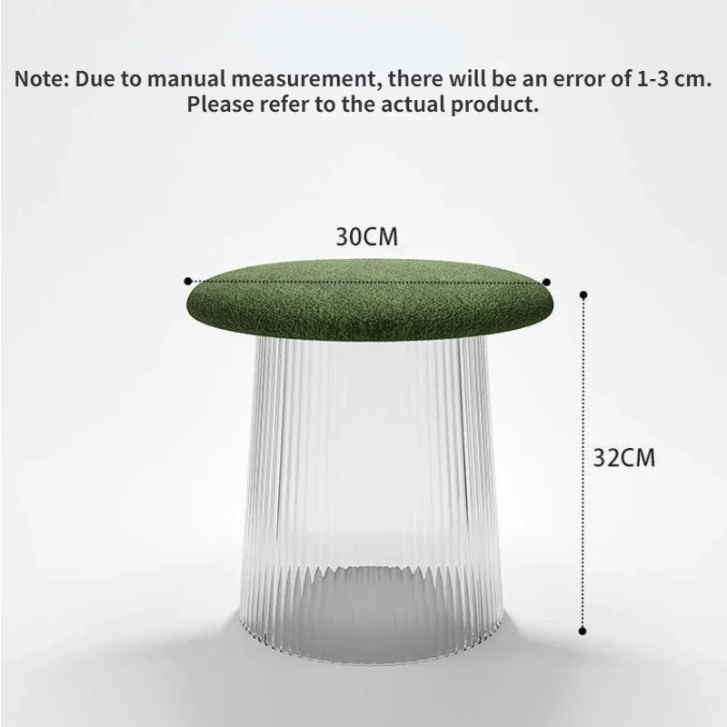 Small Stools Creative Mushroom Stools Round Stools Acrylic Stool Home Changing Shoes Stool Low Ottomans Transparent Cream Style