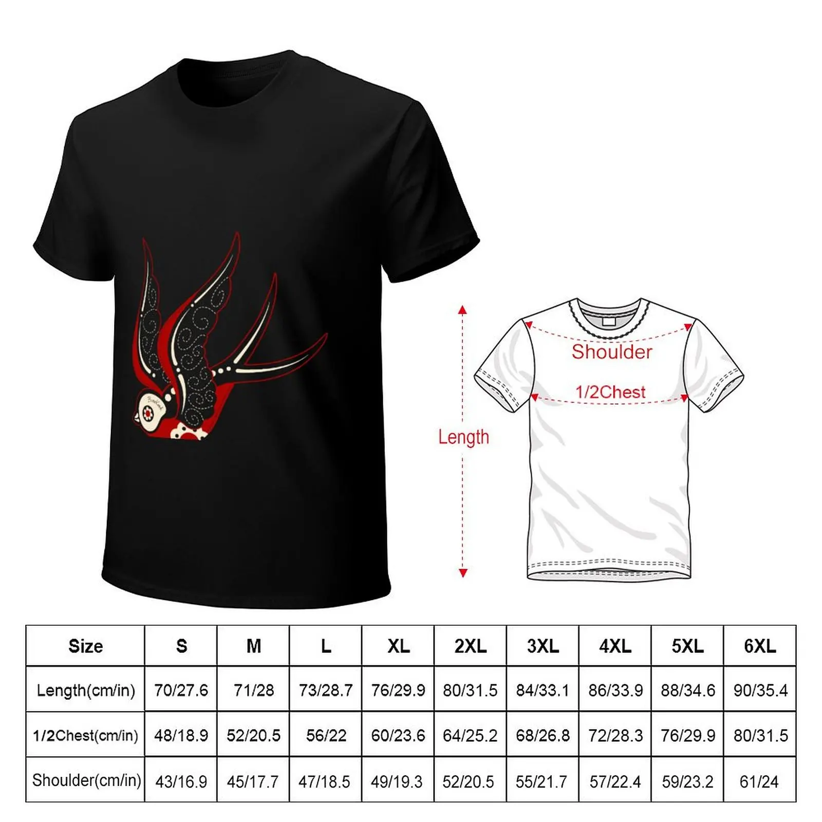 Bone Kandi Swallow T-Shirt Stylish Graphic Short Sleeve Top