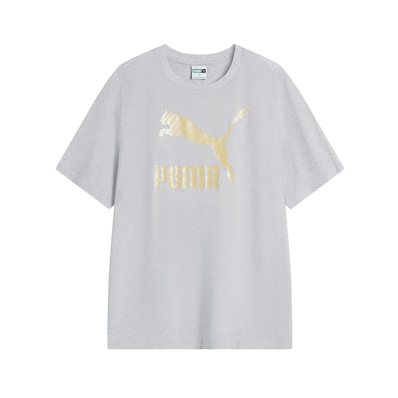 

Серая спортивная одежда Puma, повседневная футболка с короткими рукавами, мужская и женская одежда 62582404