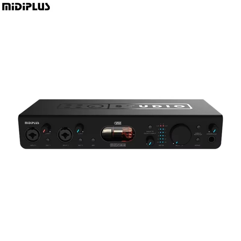 2025 Studio Essential Professional USB Audio Interface 2-Channel I/O متكامل 48V Phantom Power اختيار مثالي للكمبيوتر
