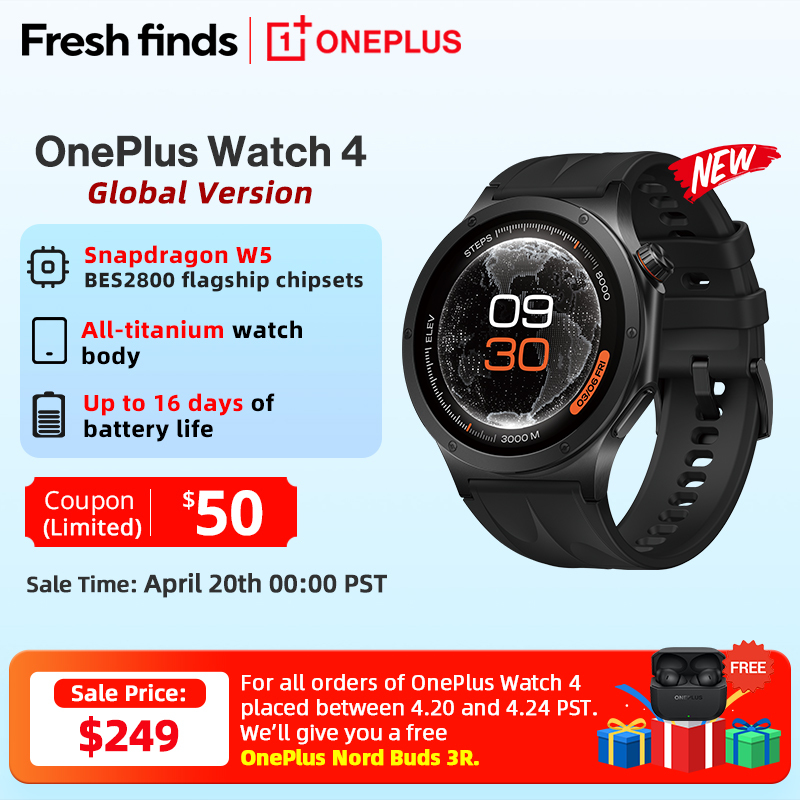  All New OnePlus Watch 4 Global Version Smart Watch Snapdragon W5 Up to 16 Days of Battery Life for OnePus 15 15r 13 11 Nord 6 5 
