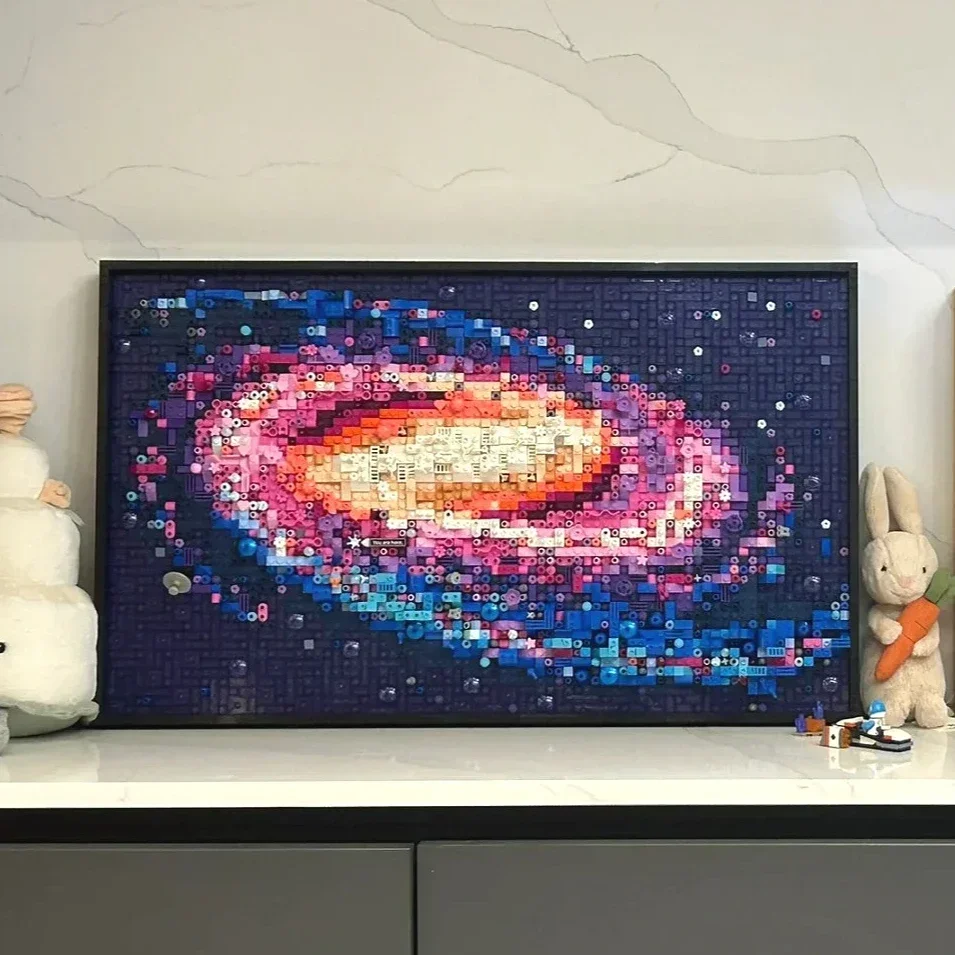 مجموعات مكعبات بناء جدارية فنية ثلاثية الأبعاد من The Milky Way Galaxy متوافقة مع جزيئات Lego مناسبة لهدايا عيد الميلاد 31212 #3