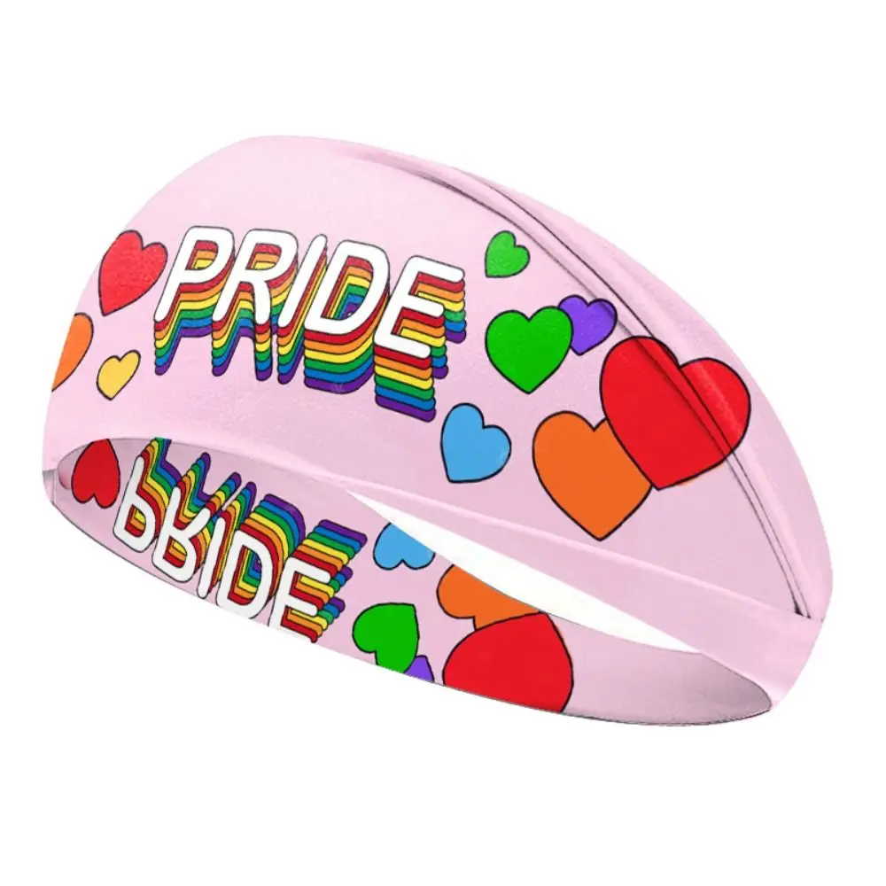 

New Hair Accessories Rainbow Headband Headwraps Elastic Sweat Wicking Headband Gym Yoga Wide Head Band Indoor