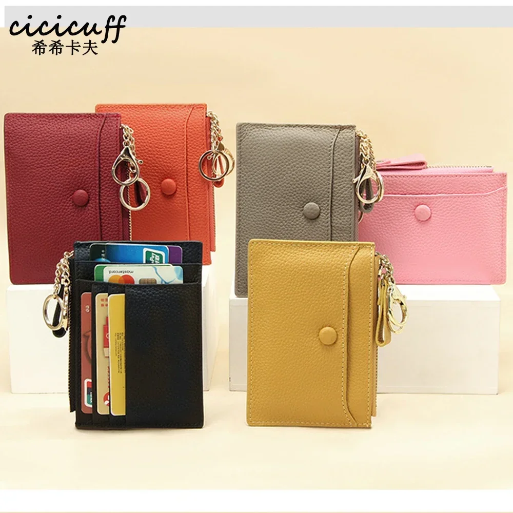 

Японский держатель для карт, брелок для женщин, тонкий кожаный держатель для карт, бумажники, кошелек для монет, минималистичный кошелек с передним карманом
