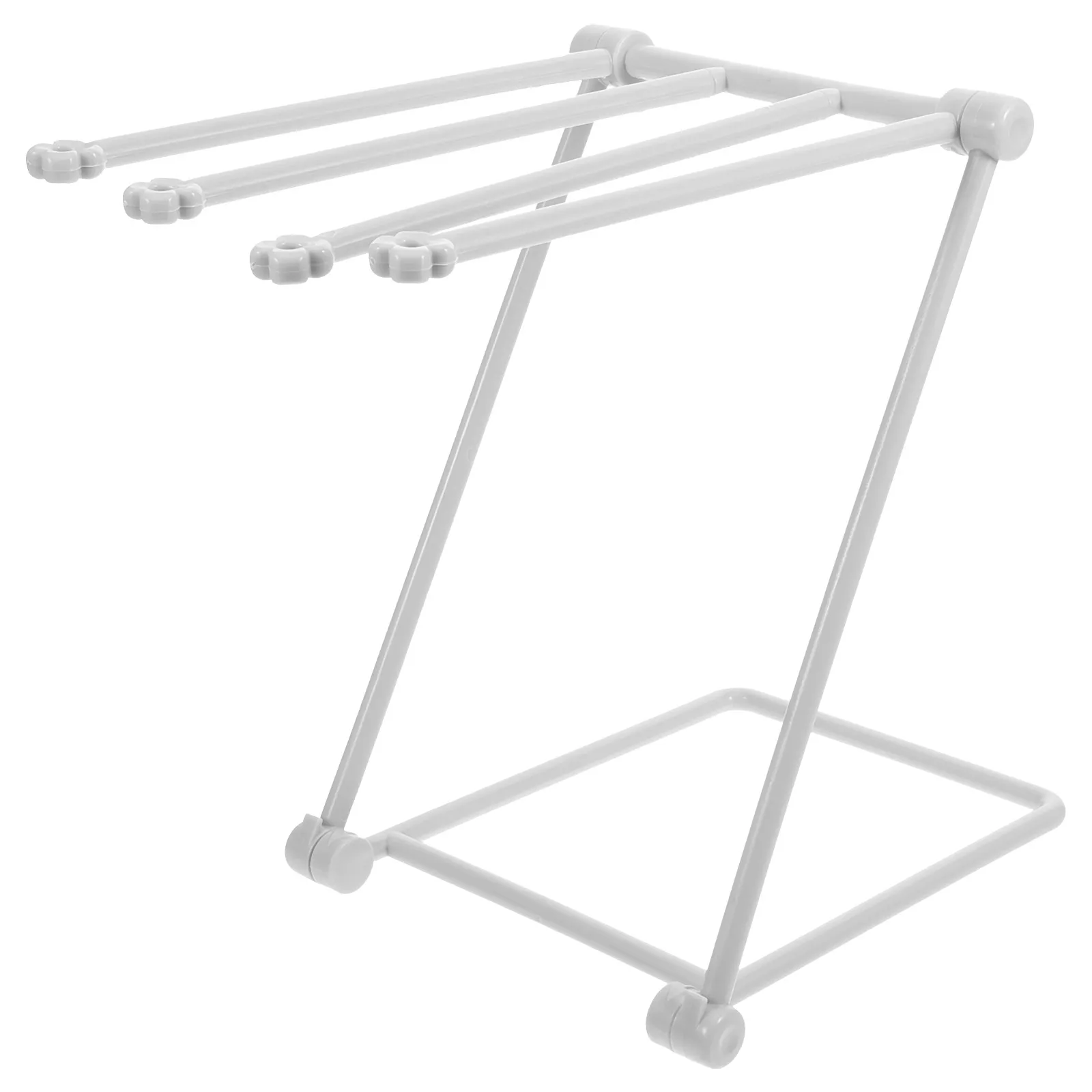 

Foldable Kitchen Cloth Rack Plastic 4 Rods Towel Holder Ventilated Design Storage Solution Dishcloth Organizer