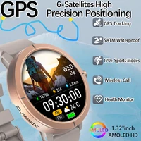 Reloj Inteligente GPS 2026 con Pantalla AMOLED de 1.32 Pulgadas, Llamadas por Bluetooth, Resistente al Agua 5ATM, 170 Modos Deportivos, Batería de 360mAh, para Hombres y Mujeres