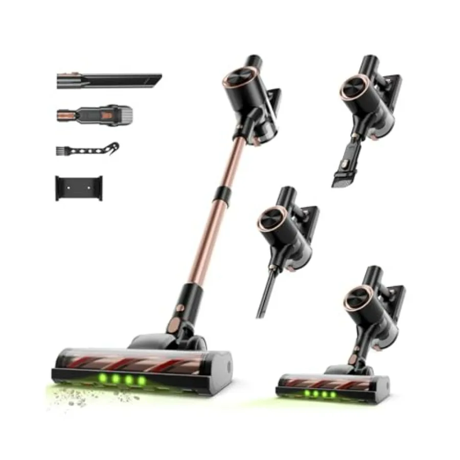 Cordless Stick Vacuum Cleaner for pet hair, carpet and hard floor - 40KPA suction, 45 min runtime, detachable battery, anti-tan
