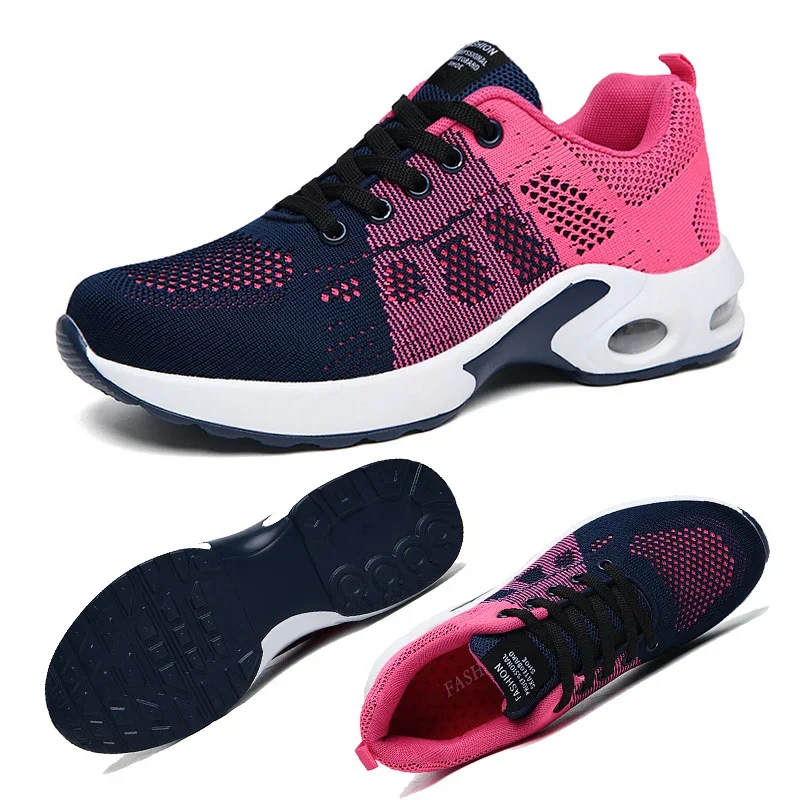 2025 Hardloopschoenen Dames Ademende Sneakers Zomer Licht Mesh Luchtkussen Dames Sportschoenen Outdoor Veters Trainingsschoenen