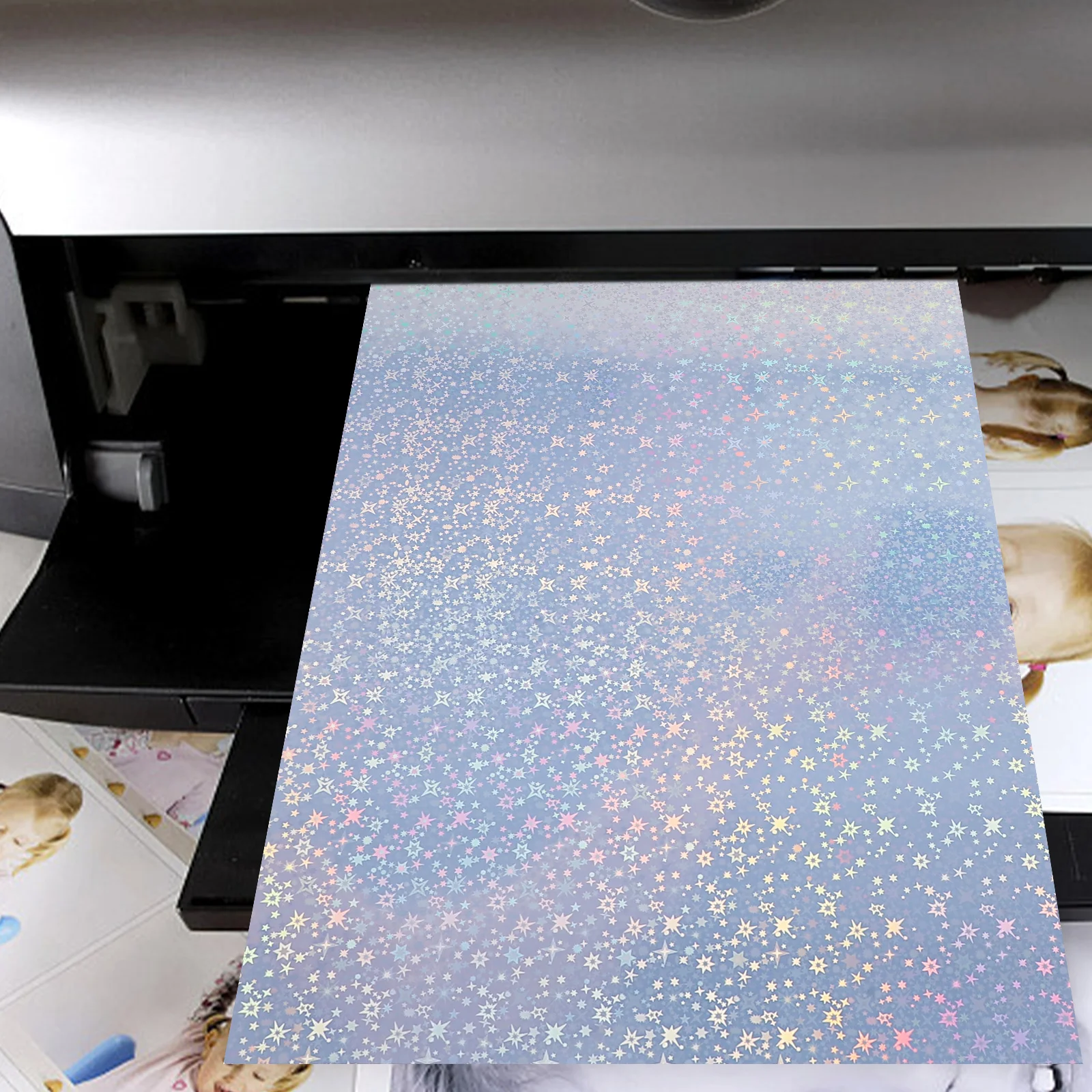 20 Sheets Holographic Printing Paper Waterproof Stickers Nail Blank Labels Printer Printable