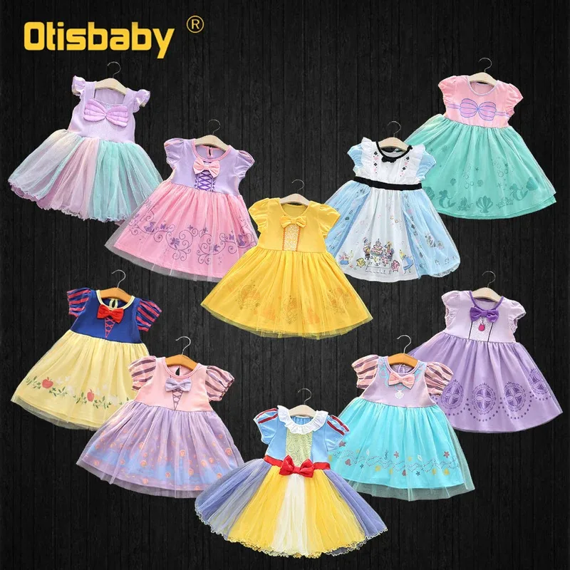 

Summer Baby Girl Princess Ariel Dress Infant Rapunzel Purple Tutu Dress Kids Birthday Carnival Party Princess Cosplay Costumes