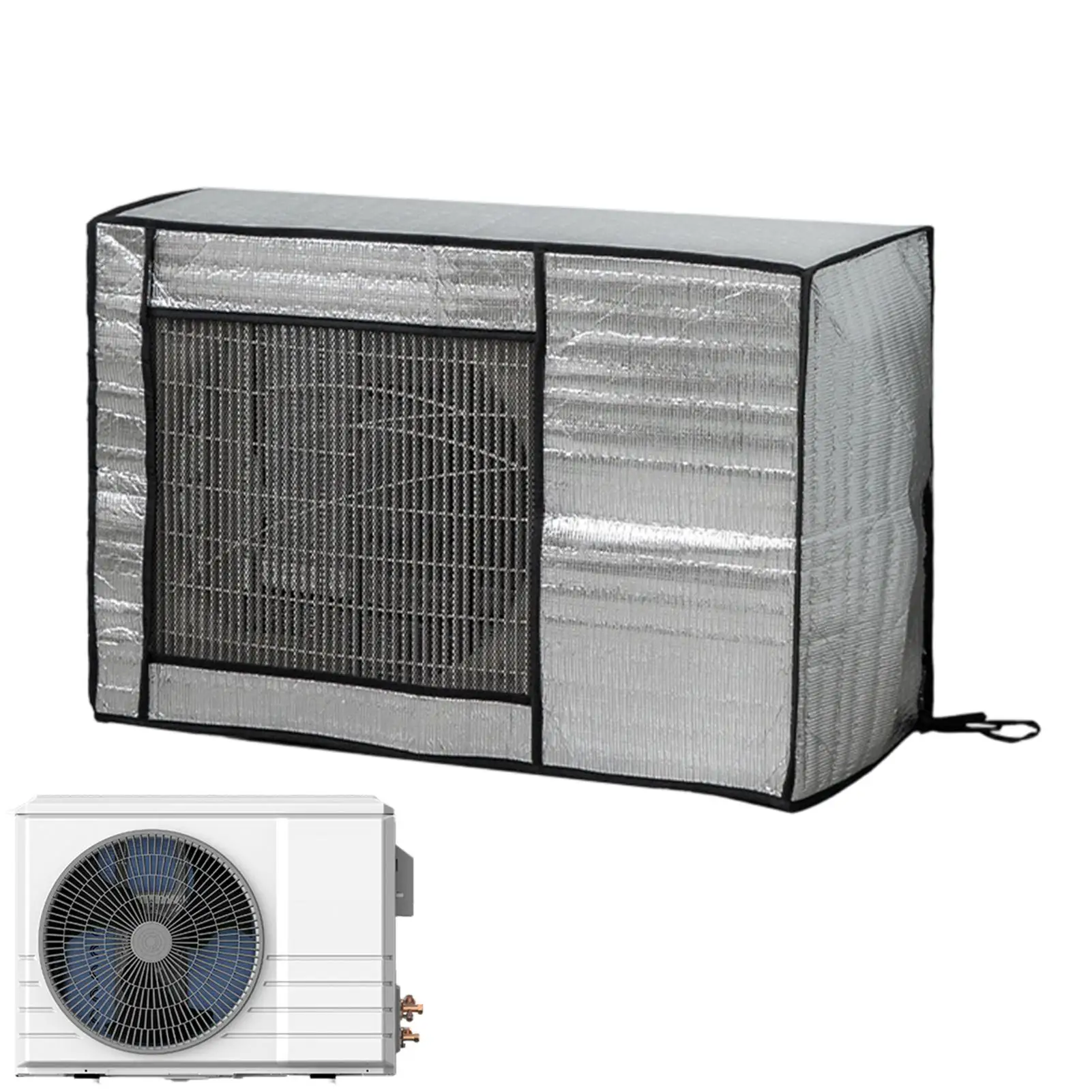 AC Cover For Outside Unit Aluminum Foil Sun Protection Square AC Unit Outside Sun Blocker Heat Insulation Air Conditioning Cover