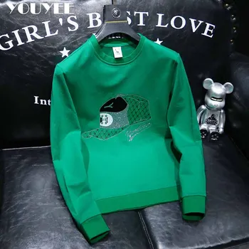 Pull à col rond pour hommes, sweat à capuche personnalisé, chapeau imprimé diamant chaud, haut à la mode, chemise à bascule pour jeunes, nouvelle collection