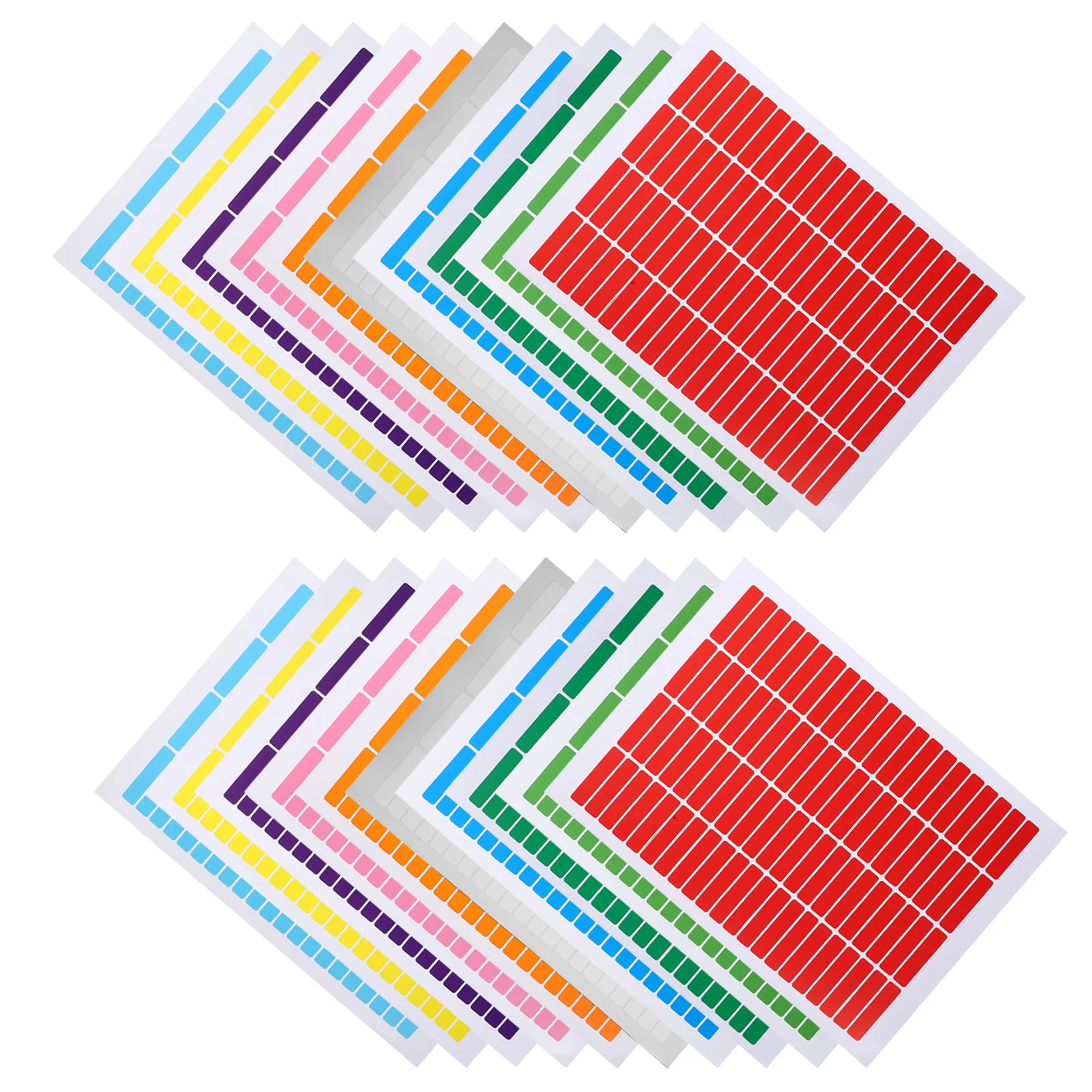 20 Sheets Waterproof Rectangle Color Coding Labels Blank Self-Adhesive Printable Label Paper For File Folder Classification
