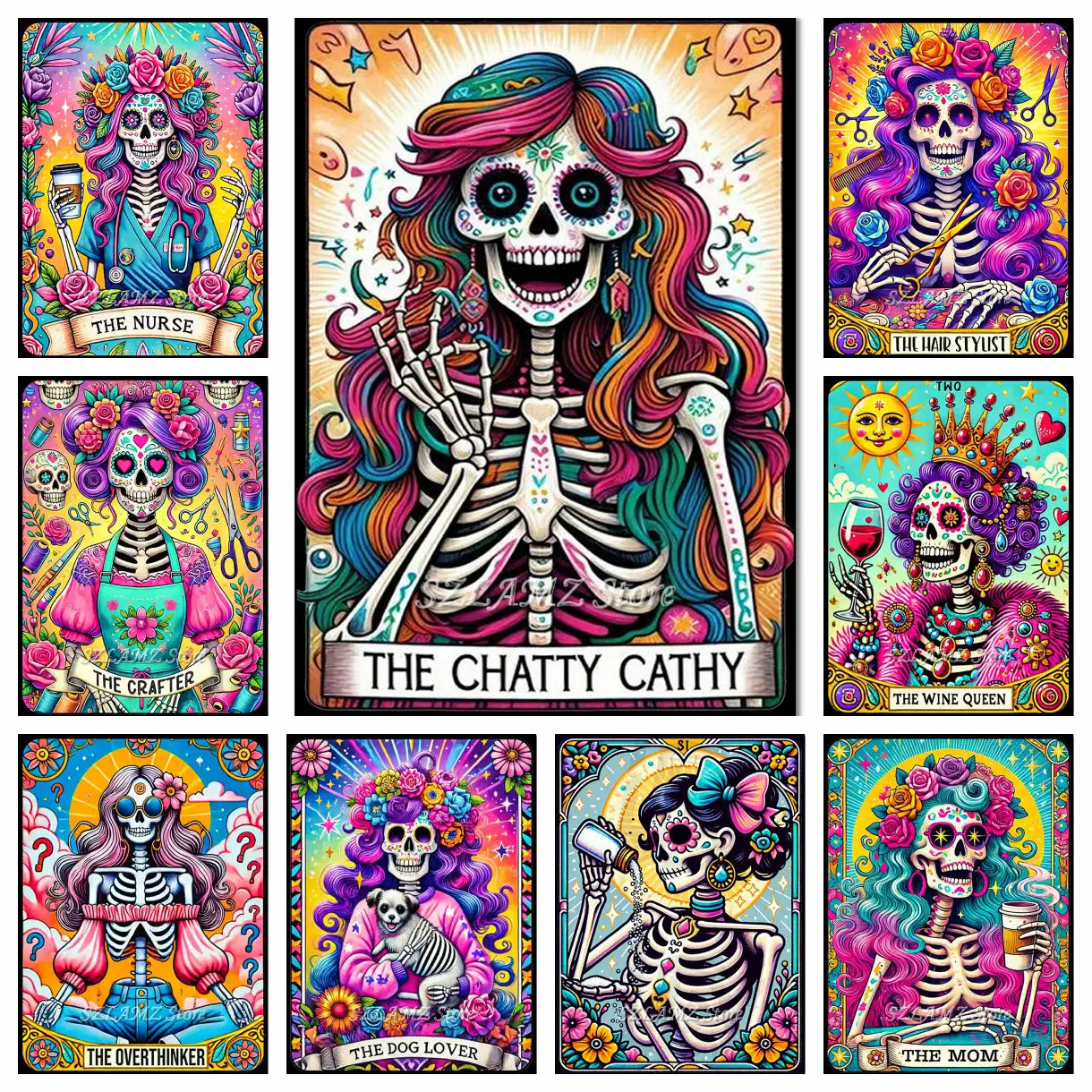 Tarot Kunst Diamant Malerei Erwachsene Schädel Frauen Diamant Mosaik Stickerei DIY Mode Dekoration Neue Serie