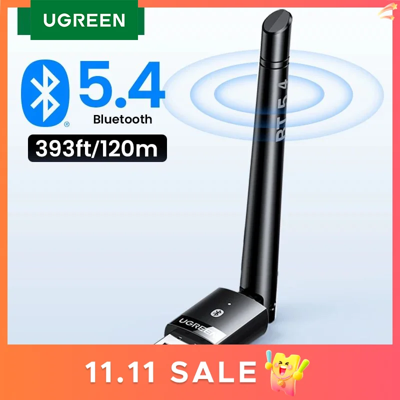 

USB-адаптер UGREEN Bluetooth 5,3 5,4, 120 м, для ПК, беспроводной мыши, клавиатуры, музыки, аудио приемника, передатчика, Bluetooth