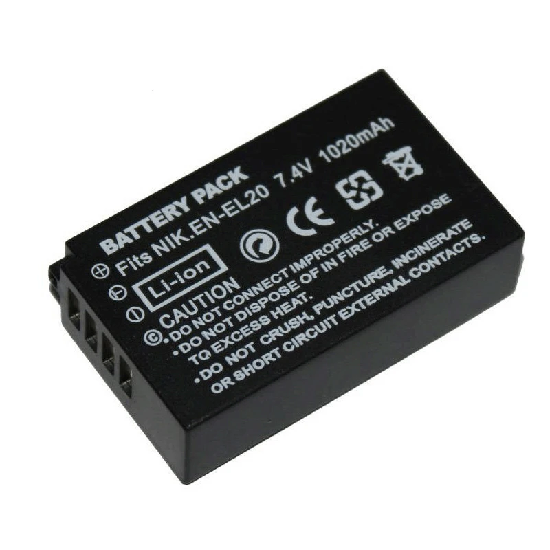 EN-EL20 EN EL20 ENEL20 Rechargeable Li-ion Battery 1020mAh For Nikon COOLPIX A AW1 V3 J1 J2 J3 S1 Digital Camera Battery