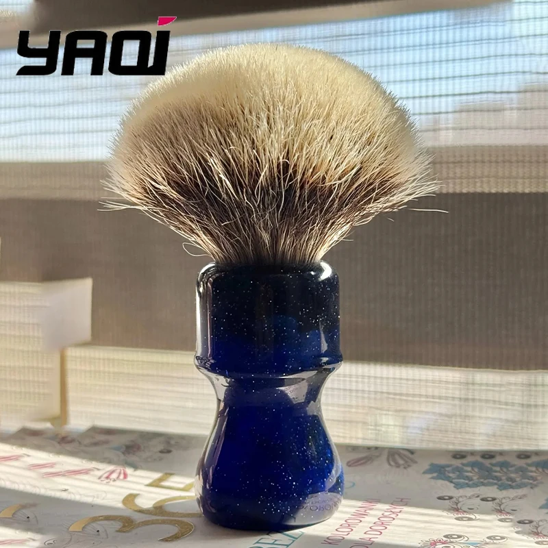 yaqi-24mm-ミステリアススペースカラーハンドル-ツーバンドヘアノット-メンズシェービングブラシ