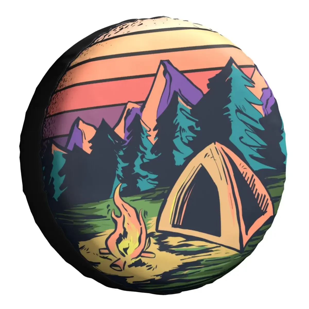 

Outdoor Camping Spare Wheel Cover for Mitsubish 4WD SUV Custom Mountain Campfire Tire Protector 14" 15" 16" 17" Inch