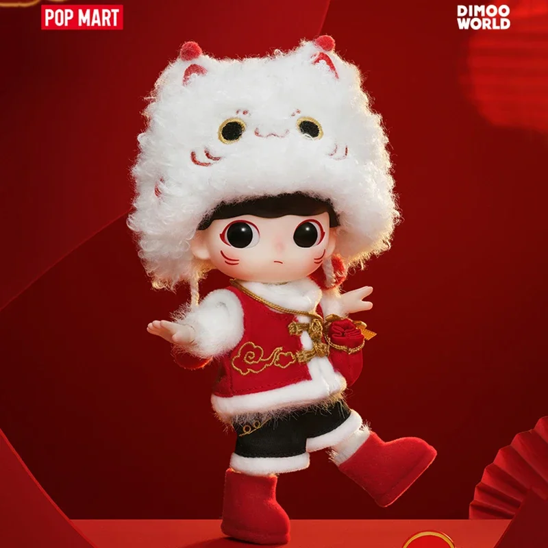 

POP MART Dimoo Fortune Cat, экшн-фигурка, натуральная глухая коробка, загадочная коробка, сумка для догадок, игрушки, кукла, милая аниме-фигурка, настольная