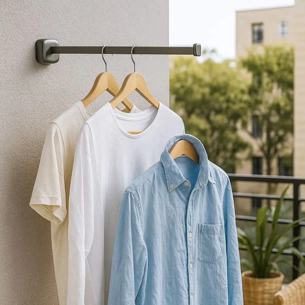 

Extendable Suction Cup Clothes Hanger Space Saving Adjustable Hanging Rod Storage Rack Drill-Free Folding Clothes Storage Rack