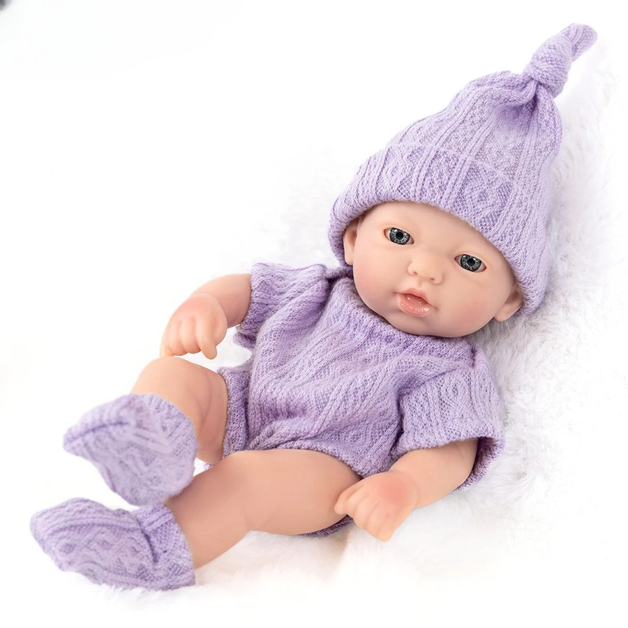 ตุ๊กตา Reborn ตาเปิดใหม่ ขนาด 7 นิ้ว ตุ๊กตาเด็กนุ่มทำจากวัสดุกาว ตุ๊กตาไวนิลทั้งตัว 17.7 ซม. ของเล่นเด็ก ของขวัญ