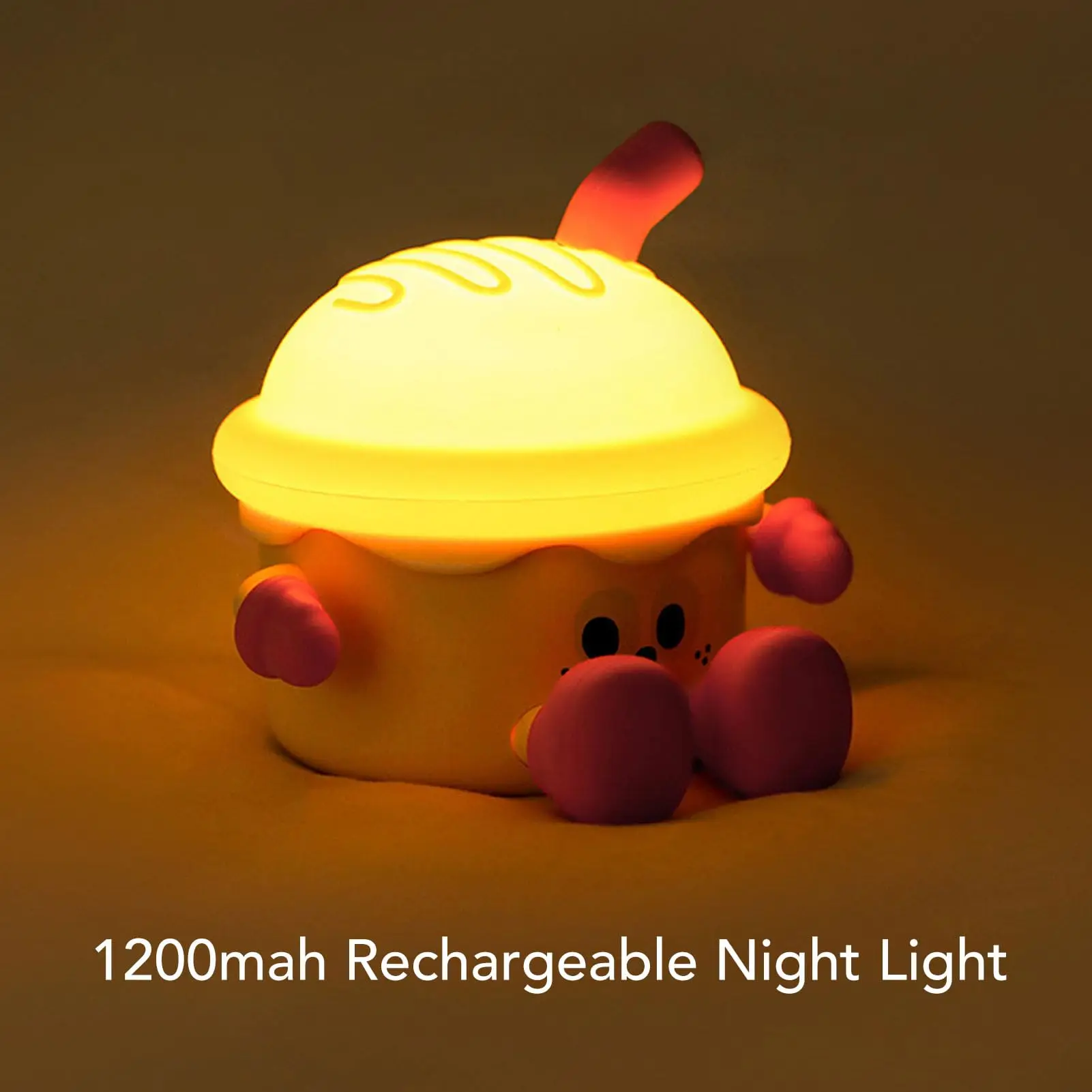 

Силиконовая лампа в форме мороженого с управлением касанием - очаровательная лампа с сенсорным управлением, USB-зарядка, таймер автоматического выключения и 3 уровня яркости