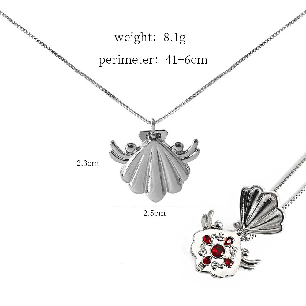 Anime The Legend Of Mermaid Theme Necklace Unisex Openable Seashell Pendant Jewelry Accessories for Men Women Chain Fans Gifts