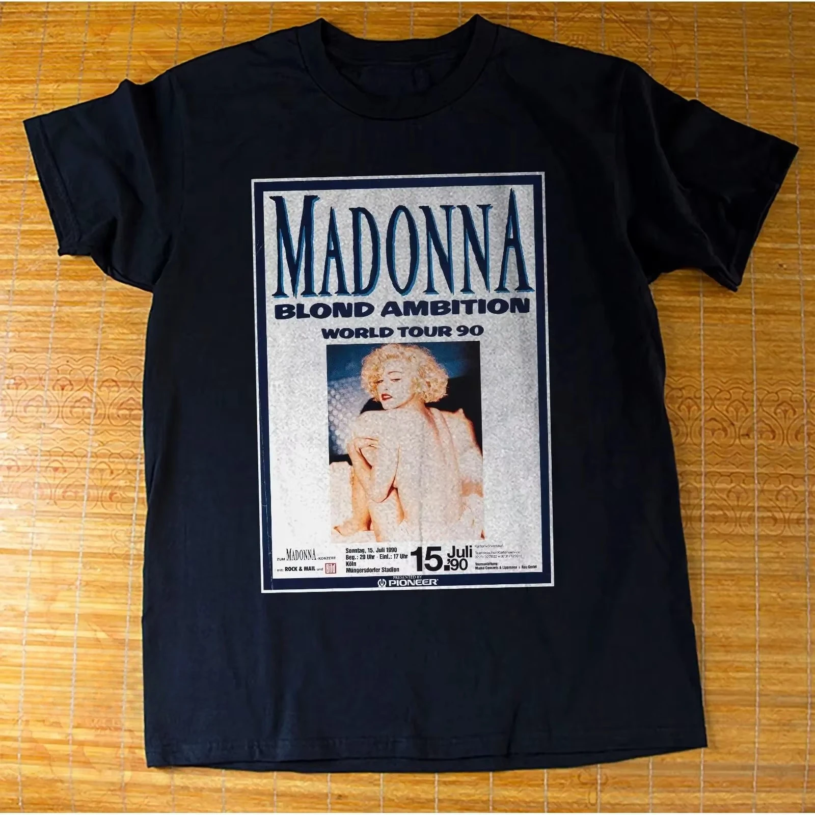 2026 Madonna World Tour 90 Black T shirt Size vintage Washed streetwear Casual homme Slightly Unisex fashion