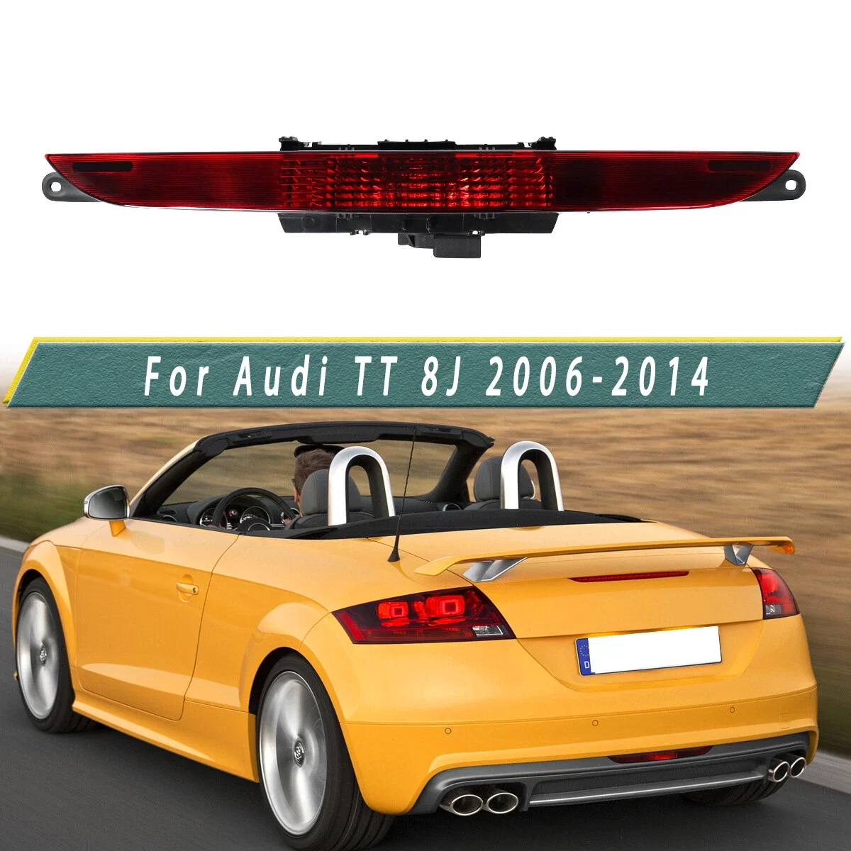 For Audi TT MK2 2007-2014 8J0945703  1PCS Car LED Rear Tail Light Rear Bumper Center Fog Tail Light Lamp w/Bulb