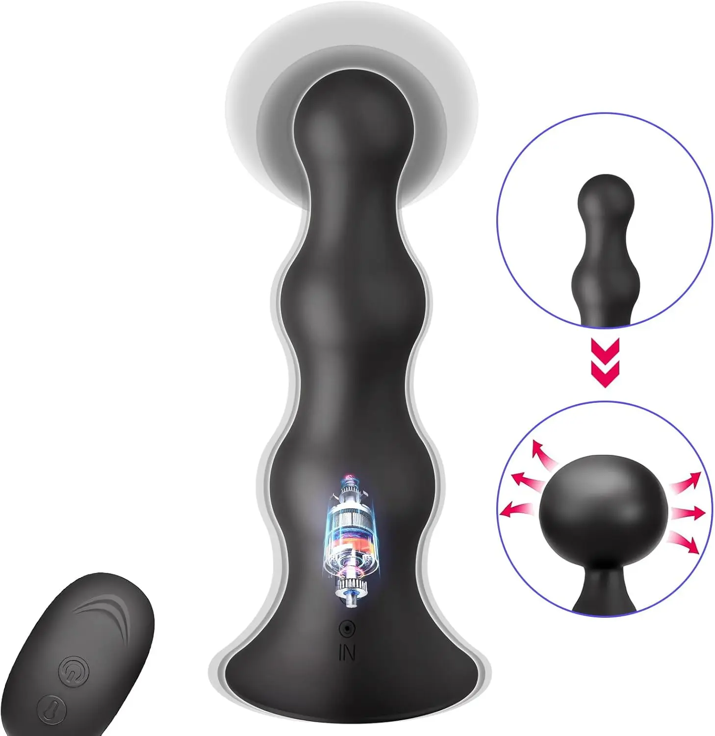 vibrerende buttplug opblaasbaar prothetisch verband, prostaatstimulator met afstandsbediening, 10 vibratiemodi, oplaadbare vibrator