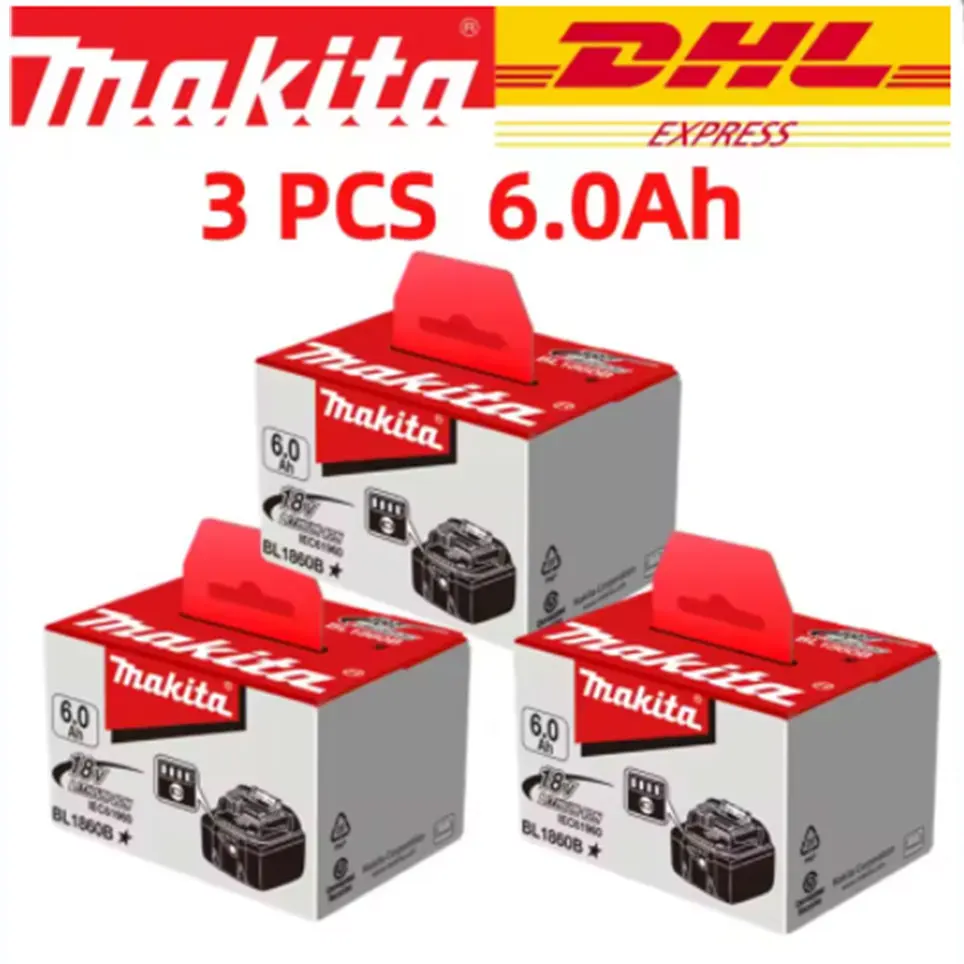 

100% Makita 6.0Ah 18V Battery original Rechargeable Battery for Makita 18V BL1830B BL1840 BL1840B BL1850 BL1850B Power Tools