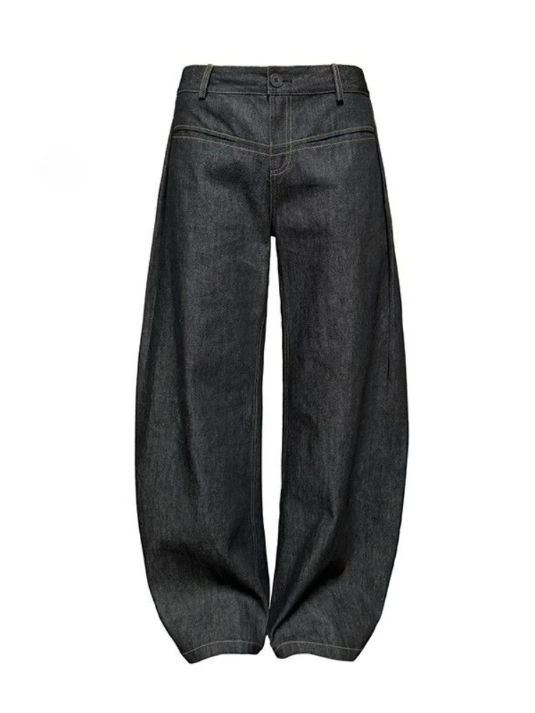 هوتشو جينز فضفاض عتيق للنساء Y2k Harajuku سروال دينم منخفض الخصر وواسع الساق قوطي عالي الشارع الجرونج جينز مستقيم كبير الحجم