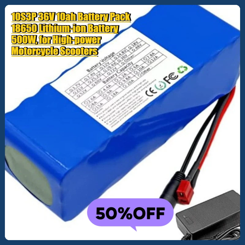 

10S3P 36V10ah Battery Pack, 18650 Lithium-ion Battery, 500W, for High-power Motorcycle Scooters